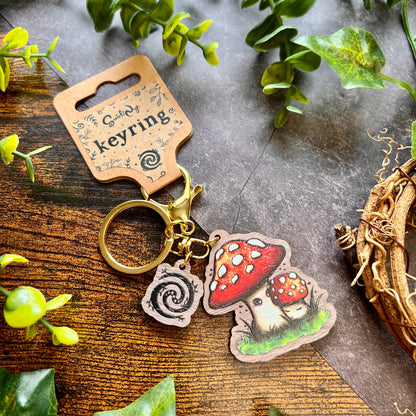 Mushie Mama Wooden Keyring