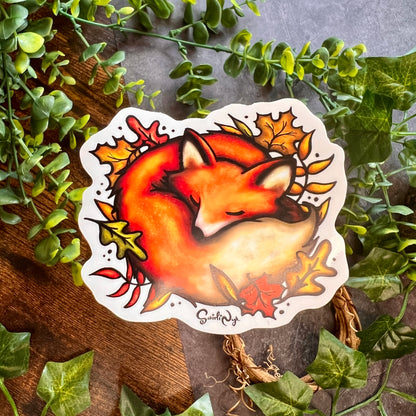 Sleeping Fox Clear Sticker