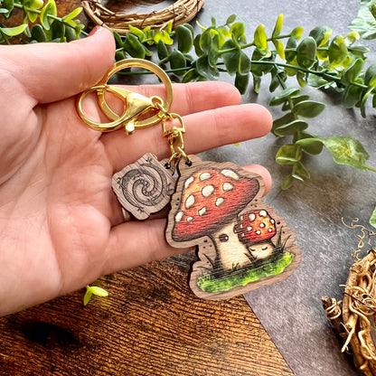 Mushie Mama Wooden Keyring