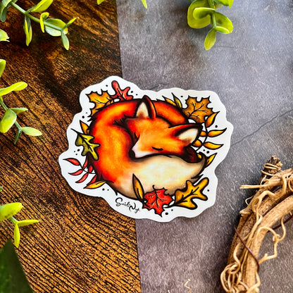 Sleeping Fox Clear Sticker