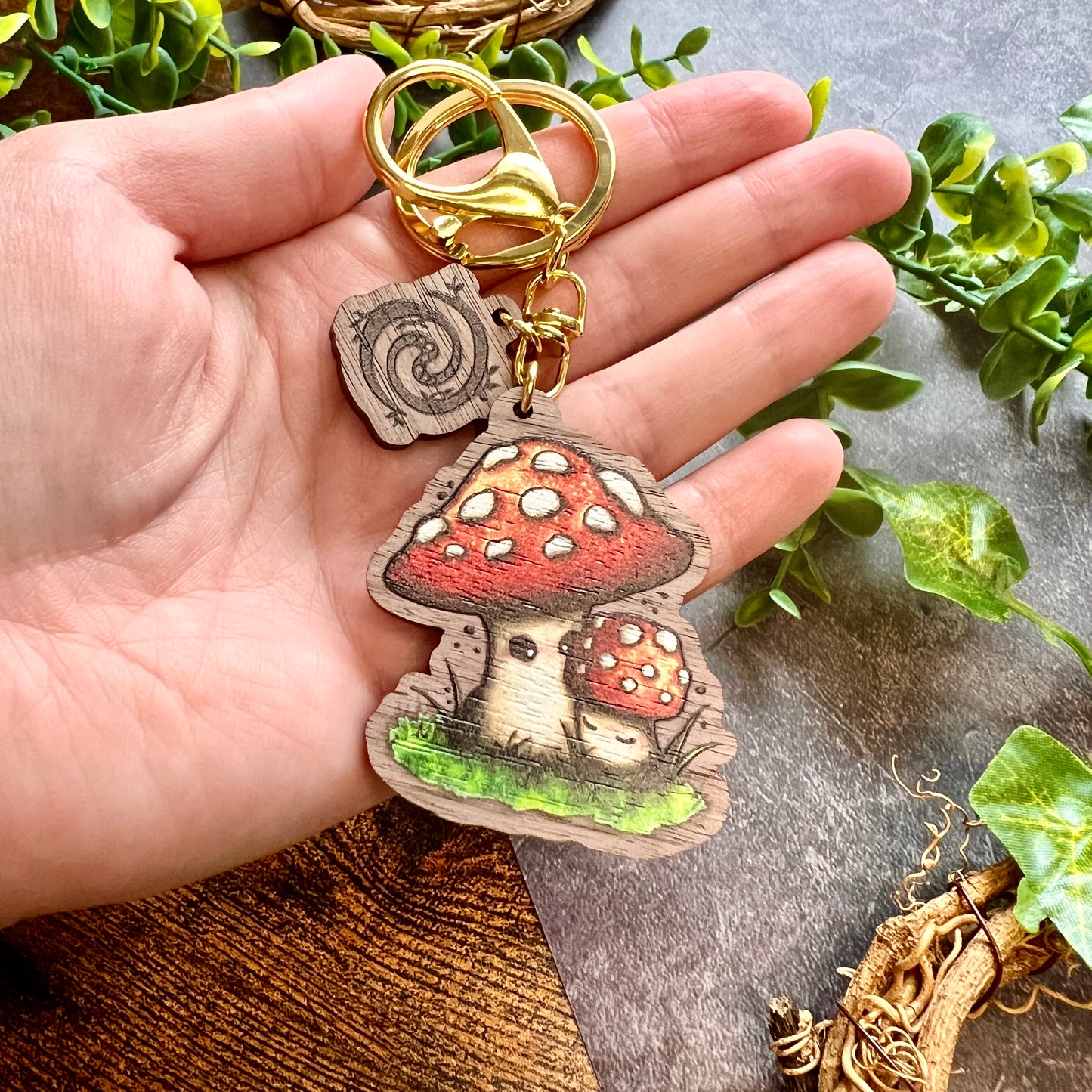 Mushie Mama Wooden Keyring