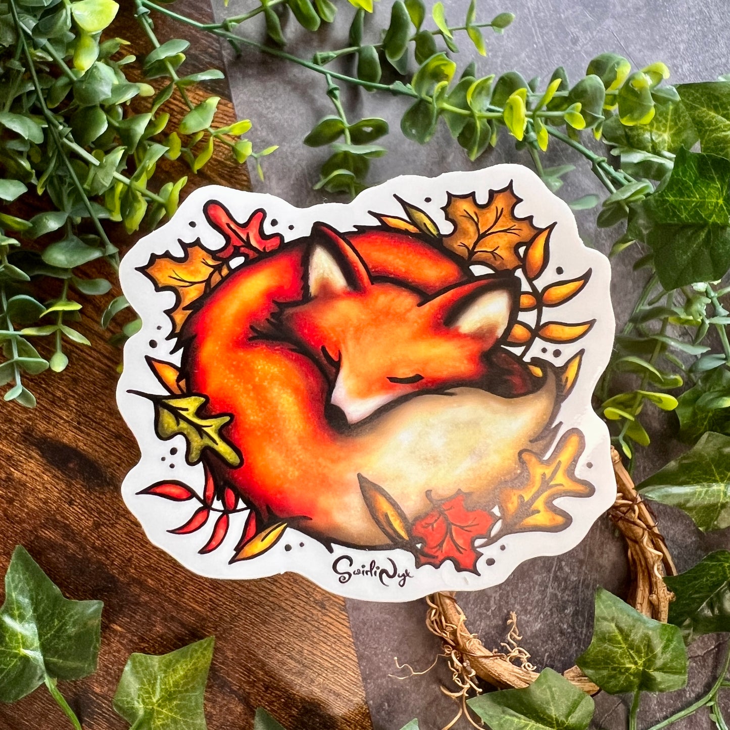 Sleeping Fox Clear Sticker