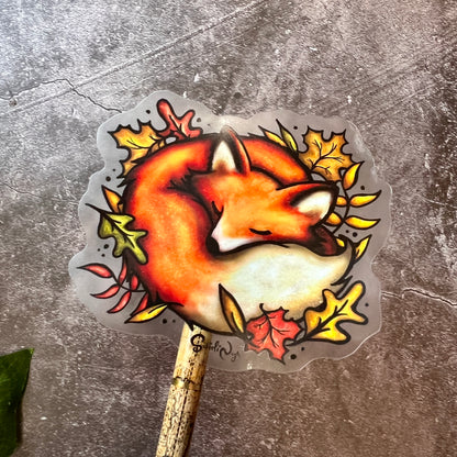 Sleeping Fox Clear Sticker