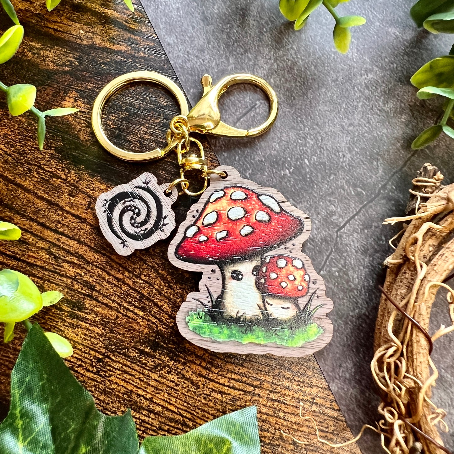 Mushie Mama Wooden Keyring