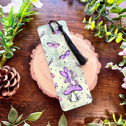 SECOND Purple Mushroom Fairy Bookmark