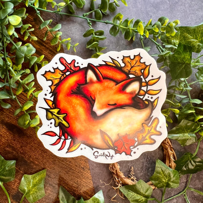 Sleeping Fox Clear Sticker