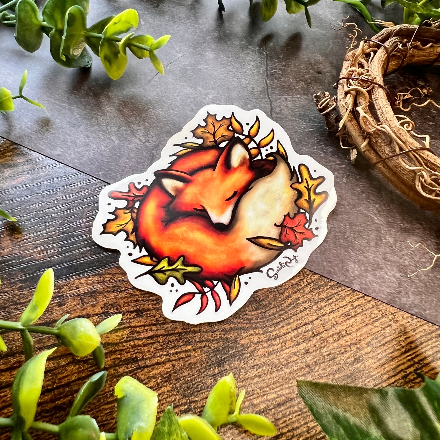 Sleeping Fox Clear Sticker