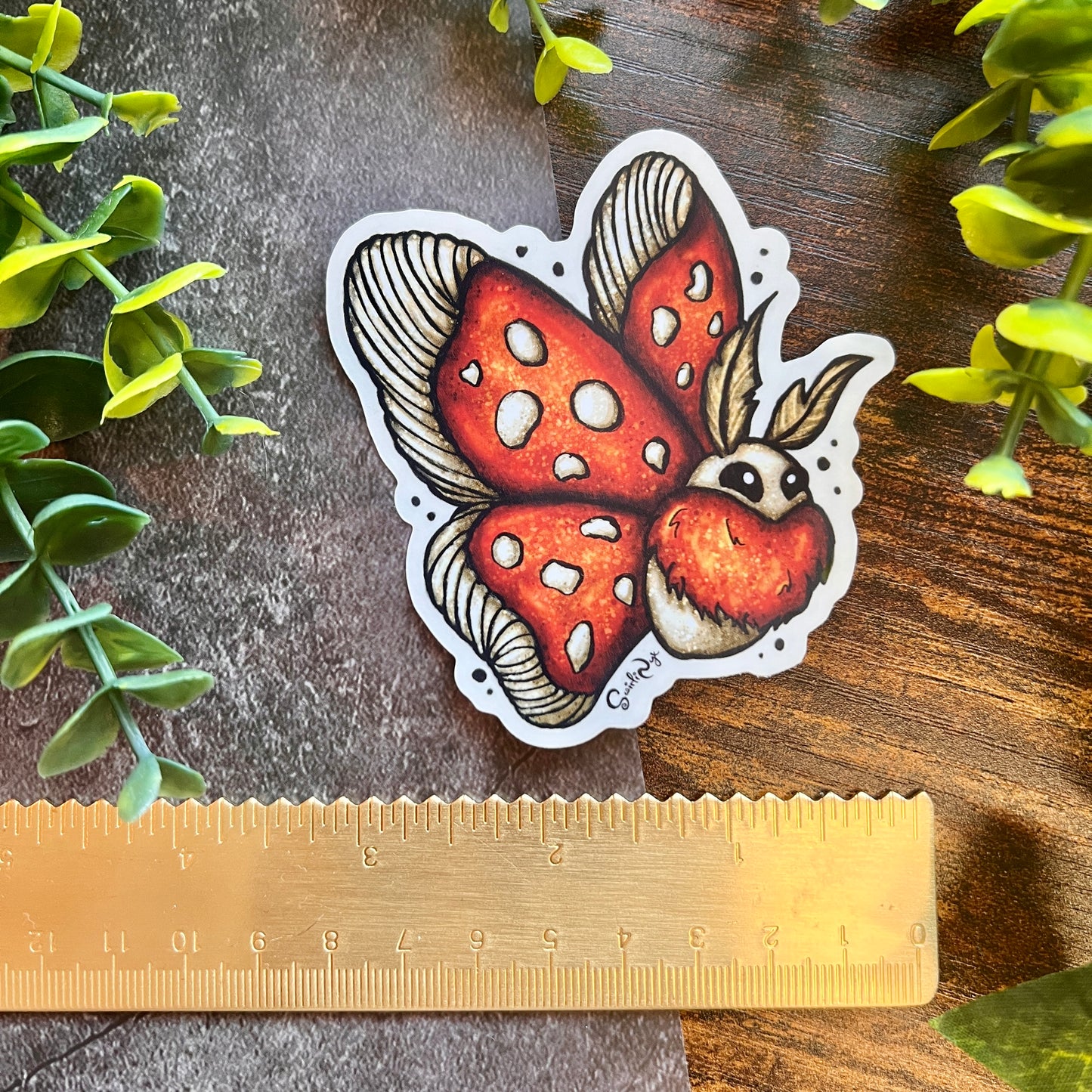 Mushroom Moth Clear Sticker