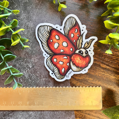 Mushroom Moth Clear Sticker