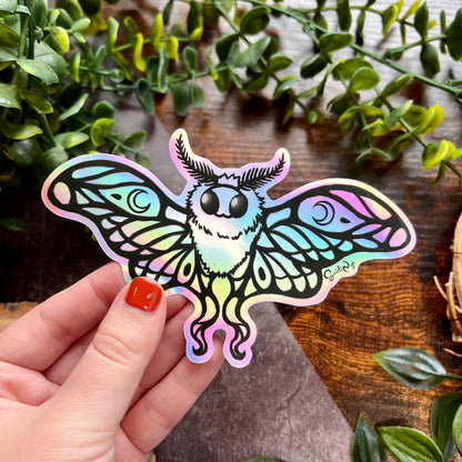 Moth Holographic Sticker