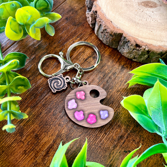 Twilight Paint Palette Wooden Keyring