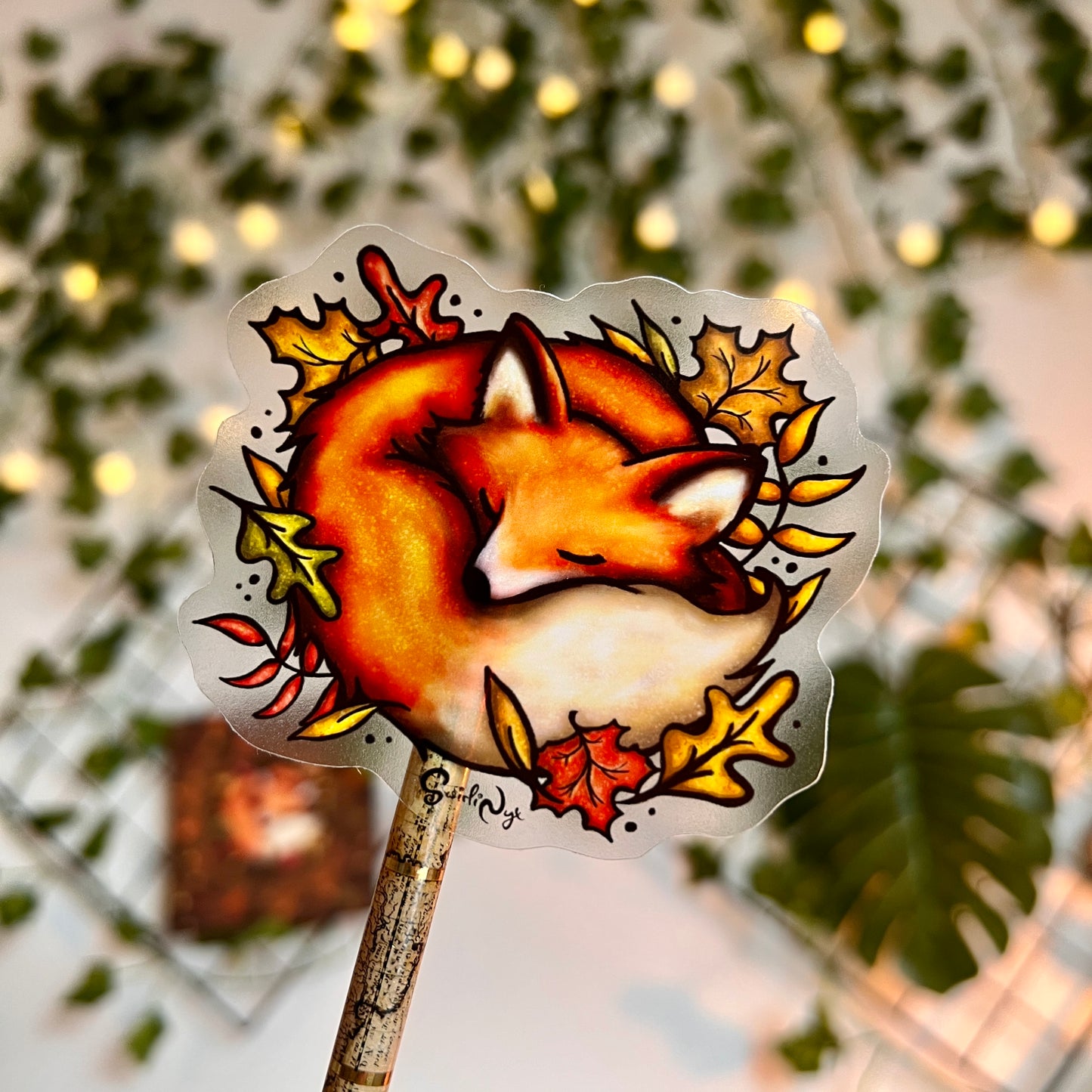 Sleeping Fox Clear Sticker