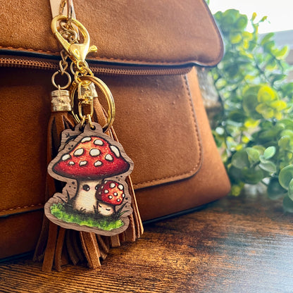 Mushie Mama Wooden Keyring