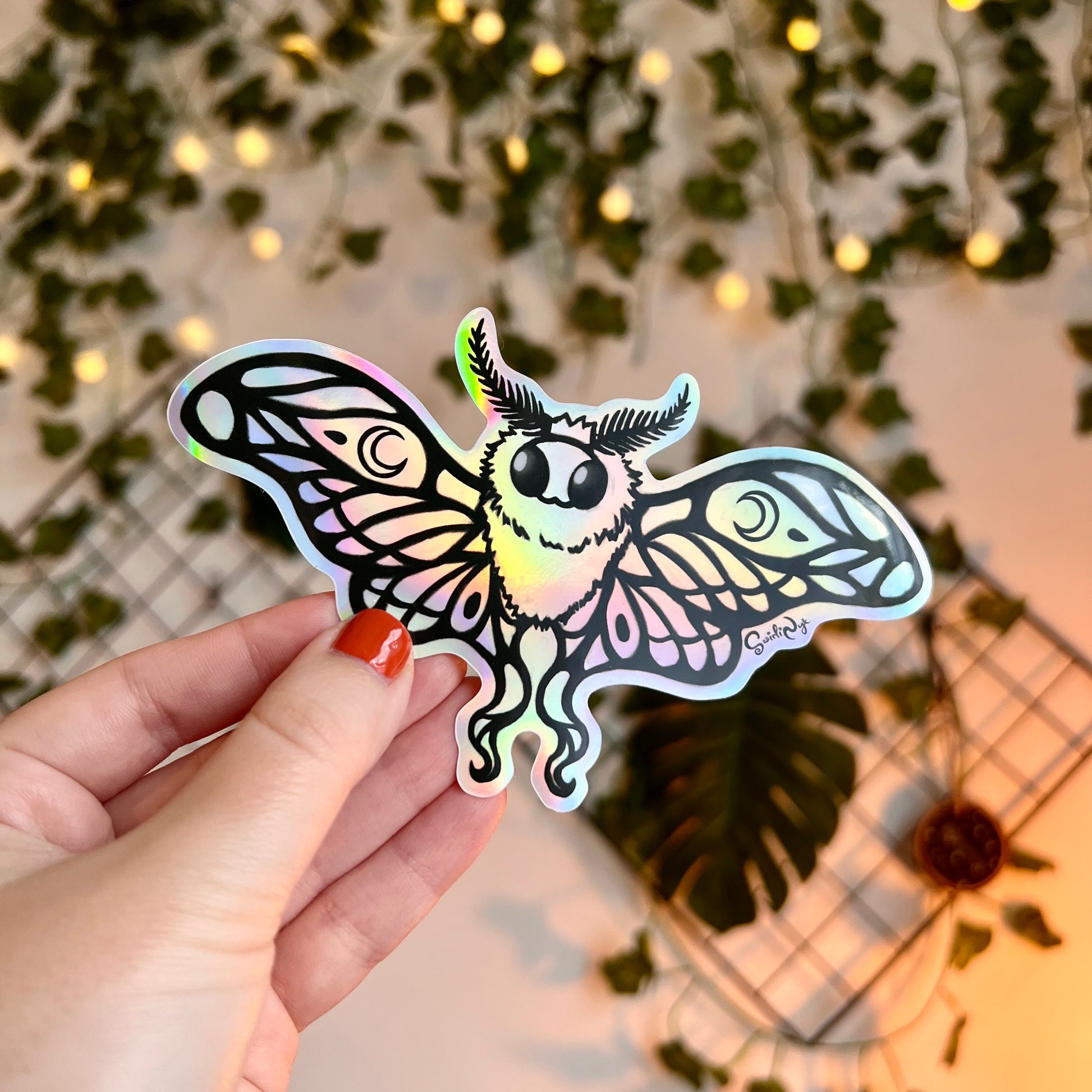 Moth Holographic Sticker