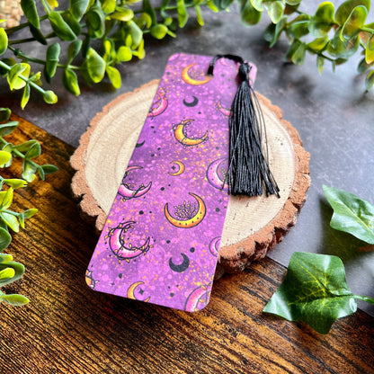 Purple Lunar Leaves Bookmark