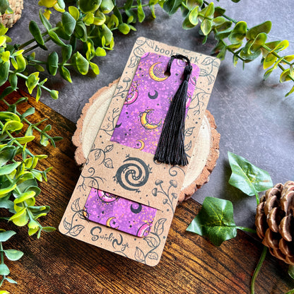 Purple Lunar Leaves Bookmark