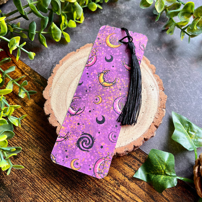 Purple Lunar Leaves Bookmark