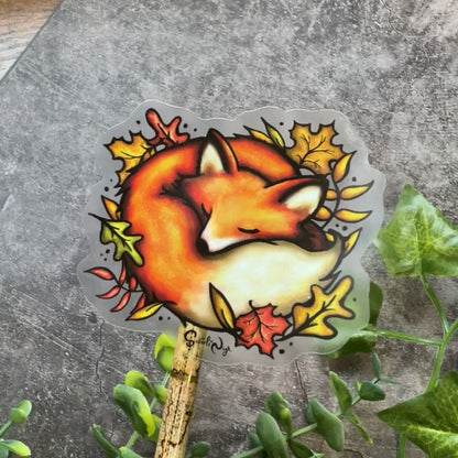 Sleeping Fox Clear Sticker