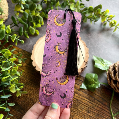 Purple Lunar Leaves Bookmark