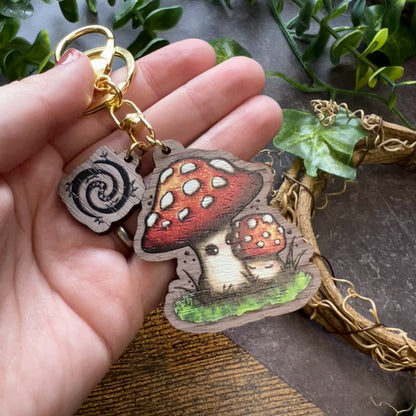 Mushie Mama Wooden Keyring